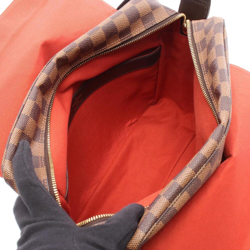 Louis Vuitton Bag Damier Shoulder Naviglio Leather Brown Canvas